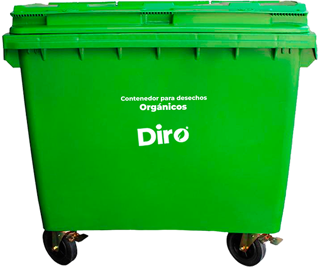 BASURERO INDUSTRIAL VERDE 660 Lts DIRO DRB-6601