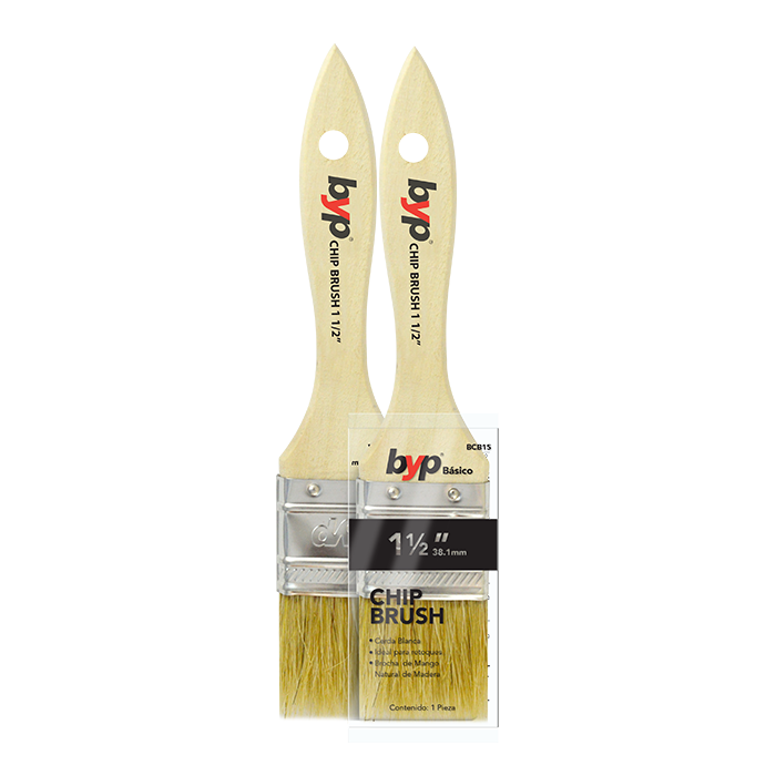 BROCHA CHIP BRUSH 1500, 1 1/2 MANGO MADERA BYP