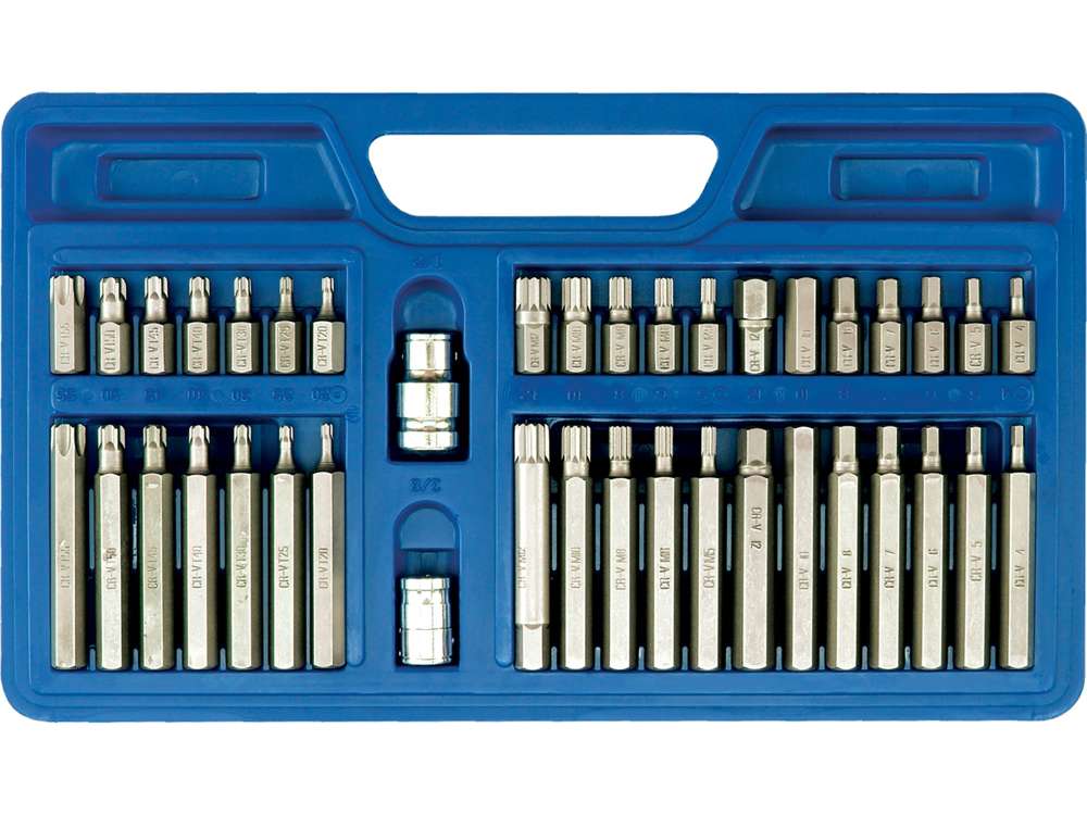 JUEGO DE PUNTAS MIXTAS /HEX, TORX, SPLINE/ 40PCS VOREL 66410