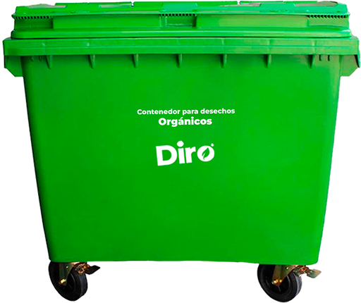 BASURERO INDUSTRIAL VERDE 660 Lts DIRO DRB-6601