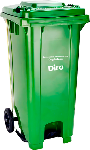 [DRB-1201] BASURERO VERDE CON PEDAL 120 Lts DIRO DRB-1201