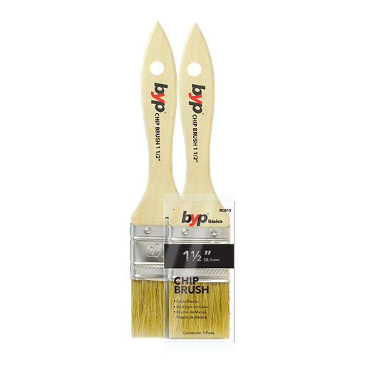 BROCHA CHIP BRUSH 1500, 1 1/2 MANGO MADERA BYP