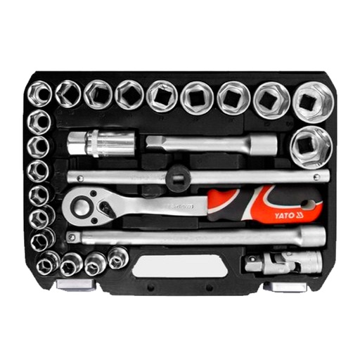 [YT-38752] JUEGO DE RATCHET, COPAS 1/2, 26 PCS YT-38752