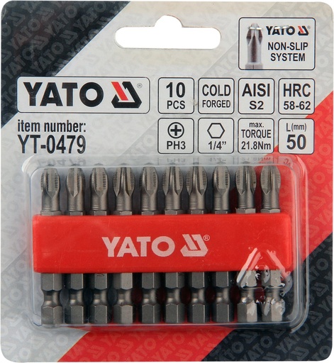 Punta para barreno ph3x50 10 pcs YT-0479