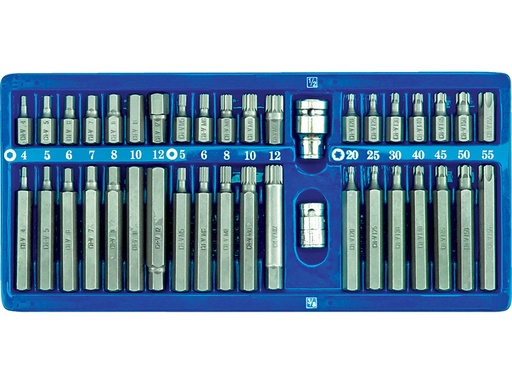 JUEGO DE PUNTAS MIXTAS /HEX, TORX, SPLINE/ 40PCS 66400 VOREL